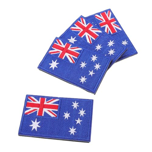 SEWOART 4Stücke Australien Flagge Aufnäher Bestickte Patches für Rucksäcke Hüte und Jacken Einfache Anwendung Langlebig und Vielseitig Applikation für Ausrüstung von SEWOART