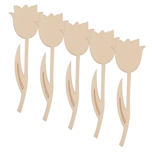 SEWOART 5 Stück Holzblumen für Diy Bastelprojekte Unbehandelte Holzblüten zum Bemalen und Kreativen Gestalten für Natürliche Ästhetik und Vielseitige Anwendungen von SEWOART