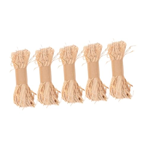 SEWOART 5 Stück Natürliche Raffia Bastbänder pro Reißfestes Papierseil für Floristen DIY Basteln Blumensträuße Geschenkverpackung Nachhaltige Dekoration Vielseitig Einsetzbar von SEWOART