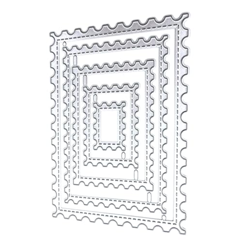 SEWOART 5 Stück Teiliges Rechteckige Stanzformen Stabilem Kohlenstoffstahl für Kartenherstellung Scrapbooking und Kreative Bastelprojekte Elegantes Silbernes Design Vielseitig Einsetzbar von SEWOART