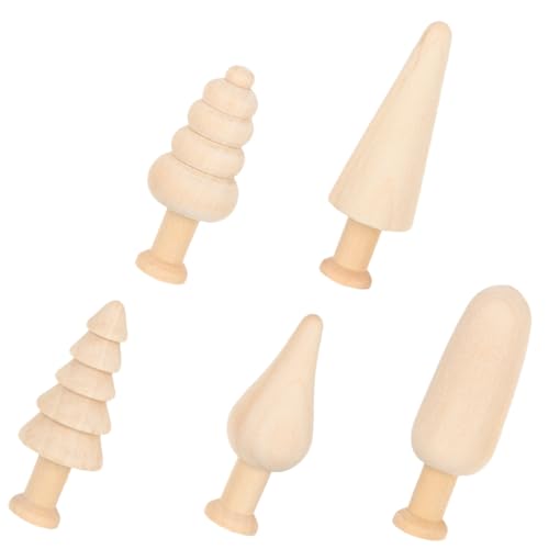 SEWOART 5 Stück Teiliges Unbehandelte Holzbaum Dekorationen zum Basteln Mini Holzbaum für DIY Graffiti und für Partys und Dekorationen von SEWOART