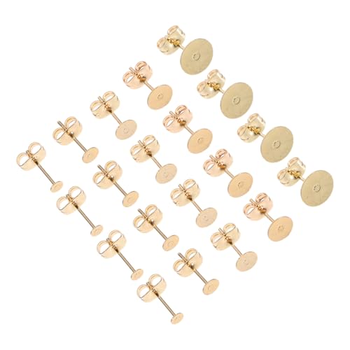 SEWOART 50 Satz Teiliges Diy Ohrstecker Flache Runde Ohrstecker mit Komfortablen Verschlüssen Vielseitige Schmuckzubehör für Ohrringgestaltung und Sicheren Halt von SEWOART