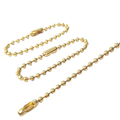 SEWOART 50 Stück Adjustable Metal Bead Steel Chain für Schlüsselanhänger Kugelkette mit Connector Goldfarbene Ball Chain für Diy Anhänger und Hundemarken SEWOART 50 Stück Adjustable Metal Bead Steel Chain für Schlüsselanhänger Kugelkette mit Connector Goldfarbene Ball Chain für Diy Anhänger und Hundemarken von SEWOART