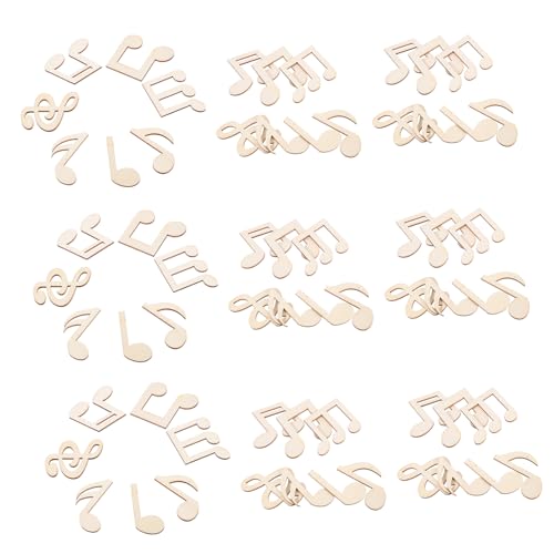 SEWOART 50 Stück Großes Musiknoten Holzschneider Unvollendete Holzchips Dekorative Holzscheiben für Diy Bastelprojekte Beige Holznoten für Hochzeits und Wohnraumdekoration von SEWOART