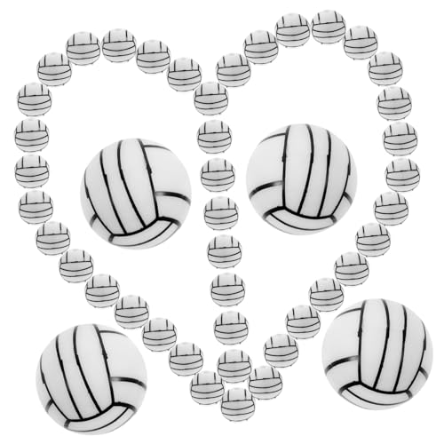 SEWOART 50 Stück Silikon Perlen Volleyball Design Multifunktionale DIY Schmuck Perlen für Armband Halskette Anhänger Zubehör für Schmuckherstellung von SEWOART