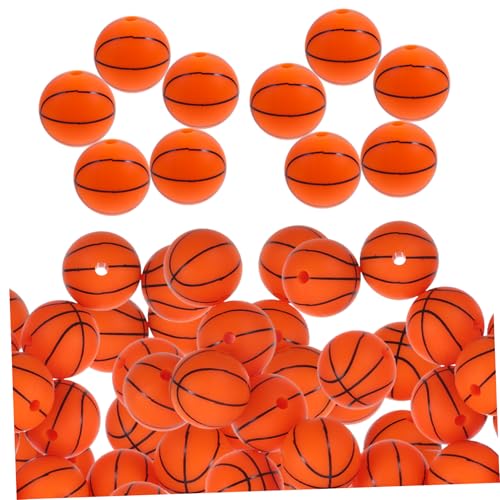 SEWOART 50 Stück Teiliges Silikon Sportperlen Basketballform Vielseitige Schmuckperlen für DIY Armbänder Halsketten Ohrringe Handgefertigte Schmuckherstellung Zubehör von SEWOART
