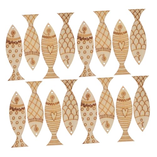 SEWOART 50 Stück Unvollendete Holzfische für DIY Projekte Mediterrane Stil Holzfisch Ausschnitte für Kreative Kinderhandwerke und Partys Tischdeko für Nautische Themen von SEWOART