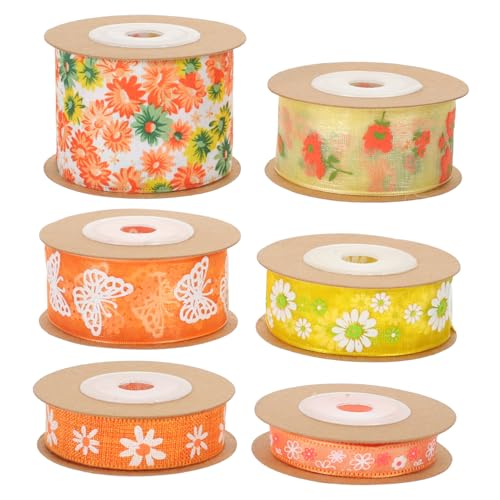 SEWOART 6 Rollen Blumendesign Geschenkband Polyester Satinband Schneidbar Vielseitig für DIY Hochzeit Dekoration Basteln Festtagsgeschenk SEWOART 6 Rollen Blumendesign Geschenkband Polyester Satinband Schneidbar Vielseitig für DIY Hochzeit Dekoration Basteln Festtagsgeschenk von SEWOART