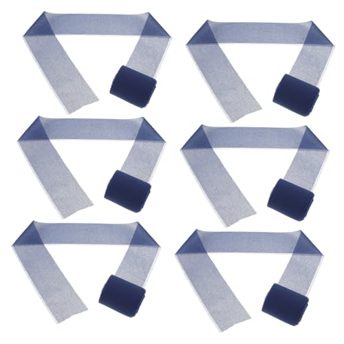 SEWOART 6 Rollen Breites Fransen Chiffonband Satin Geschenkband für Hochzeit Brautparty DIY Dekorationen Shower Blau Handgerissenes Geschenkverpackungsband von SEWOART
