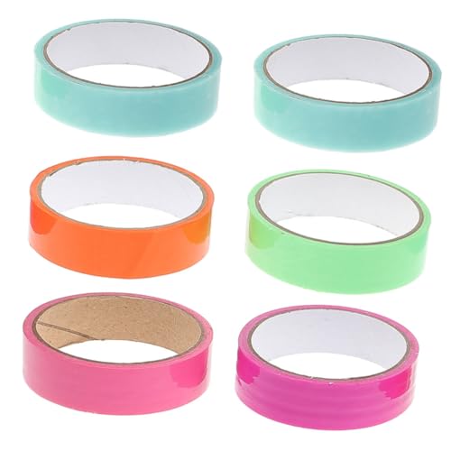 SEWOART 6 Rollen Bunte Klebebänder für Stressabbau Klebrige Ball Tapes Dekorative Bastelmaterialien für Kreative Projekte und Entspannende Aktivitäten Geeignet für Schule und Zuhause von SEWOART