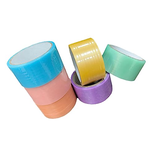 SEWOART 6 Rollen Bunte Klebebänder für Stressabbau Selbstklebende DIY Ballbänder für Farbenfrohe Leichte und Tragbare Klebestreifen für Kreative Projekte und Entspannungsspielzeug von SEWOART