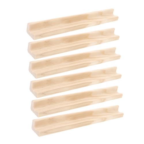 SEWOART 6 Stück Holz Buchstaben Halter DIY Unvollendete Fliesen Präsentationsständer für Brettspiele Domino und Mahjong Zubehör Rustikale Holzdekoration von SEWOART
