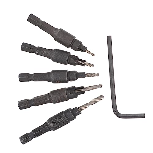 SEWOART 6 Stück Lochsäge Bit Bohrer Schlüssel Für Holzbearbeitung Lochschneider Holzarbeiter Werkzeug Lochöffner Hochgeschwindigkeitsstahl Black von SEWOART