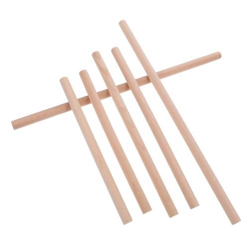 SEWOART 6 Stück Runder Stab Dekorative Zweigstäbe Bastelstock Aus Holz Holzzweigstöcke Holz Basteln Treibholz Zum Basteln Bastelstäbchen Aus Naturholz Holzscheite Holzhandwerk Buche Beige von SEWOART