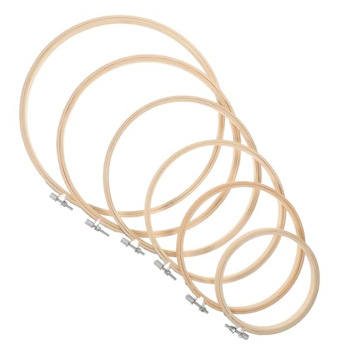 SEWOART 6 Stück Teiliges Bambus stickrahmen Verstellbare Runde Stickringe in Glatte Stofffixierung für Anfänger und Fortgeschrittene für DIY handarbeiten und Kreuzstichprojekte SEWOART 6 Stück Teiliges Bambus stickrahmen Verstellbare Runde Stickringe in Glatte Stofffixierung für Anfänger und Fortgeschrittene für DIY handarbeiten und Kreuzstichprojekte von SEWOART