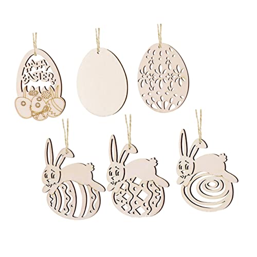 SEWOART 6 Stück Teiliges Ostern Holz Chips Anhänger Diy Basteln Hängende Hasenform für Ostern Dekorationen und Bastelprojekte SEWOART 6 Stück Teiliges Ostern Holz Chips Anhänger Diy Basteln Hängende Hasenform für Ostern Dekorationen und Bastelprojekte von SEWOART
