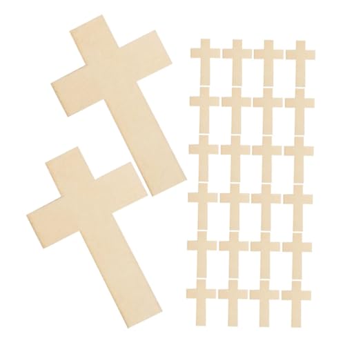 SEWOART 60 Stück Unbehandelte Holzkreuze zum Basteln DIY Blanko Holzscheiben für Ostern Weihnachten Dekoration Geschenkanhänger Kreative Holzverzierung für Kunstprojekte von SEWOART