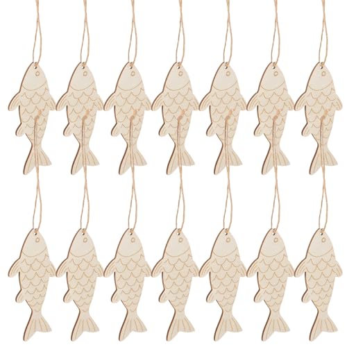 SEWOART 60 Stück Unfertige Holz Fischanhänger für DIY Bastelprojekte Natürliche Holzscheiben mit Robuste Holzfiguren zum Bemalen und Dekorieren Hanfschnur für Wand und Partydeko SEWOART 60 Stück Unfertige Holz Fischanhänger für DIY Bastelprojekte Natürliche Holzscheiben mit Robuste Holzfiguren zum Bemalen und Dekorieren Hanfschnur für Wand und Partydeko von SEWOART