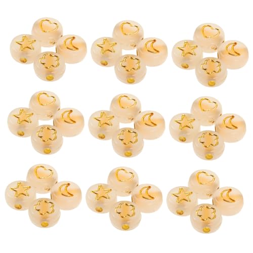 SEWOART 600 Stück Leuchtende Acrylperlen Stern Mond Herz Langlebige Lose Abstandshalter für DIY Schmuckherstellung Leuchten im Dunkeln für Armbänder und Halsketten Kreative Bastelsets von SEWOART