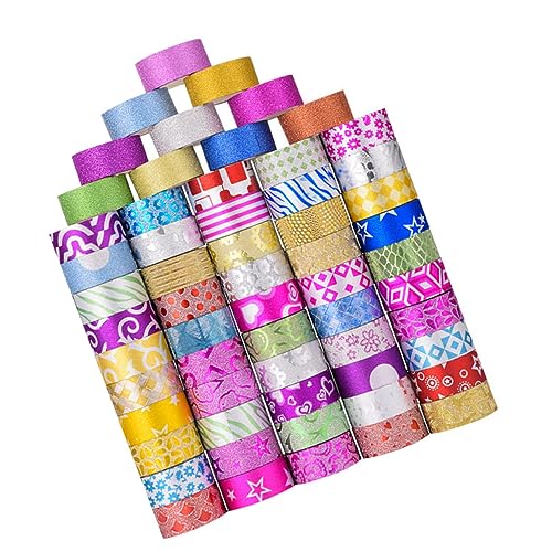 SEWOART 60Rollen Glitter Washi Tape Rolle Dekorative Klebebänder für DIY Handwerk Scrapbooking Geschenkverpackung und Journaling von SEWOART