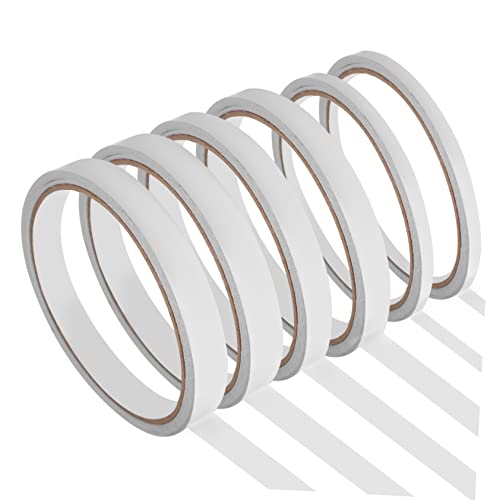SEWOART 6Rollen Doppelseitiges Klebeband Stark und Vielseitig Einsetzbar für Scrapbooking Bastelarbeiten und Fotomontagen von SEWOART