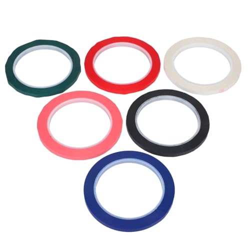 SEWOART 6Rollen Nadelstreifen Klebeband Hochtemperatur Pet Isolierband für Heimwerker Wasser und Ölbeständig für Whiteboard Markierungen Farben von SEWOART