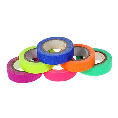SEWOART 6Rollen Neonband UV Blacklight Tape Fluoreszierendes Klebeband Partys Leicht Abziehbar Hinterlässt Rückstände für Trockene Oberflächen von SEWOART