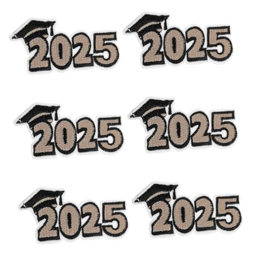 SEWOART 6pcs -abschlusseisen Auf Flecken Für Die Klasse Von 2025 Abschlussfabrik Und Dekorationen Bestickte Flecken Für Kleidungsstücke SEWOART 6pcs -abschlusseisen Auf Flecken Für Die Klasse Von 2025 Abschlussfabrik Und Dekorationen Bestickte Flecken Für Kleidungsstücke von SEWOART
