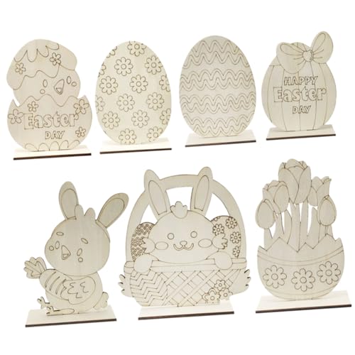 SEWOART 7 Stück Kaninchen-dekoration Für Zu Hause Ostergeschenk Osterdeko Osterbasteln Für Diy-deko Zu Ostern Osterschmuck Ostervorräte Tischdeko Zu Ostern Holz von SEWOART