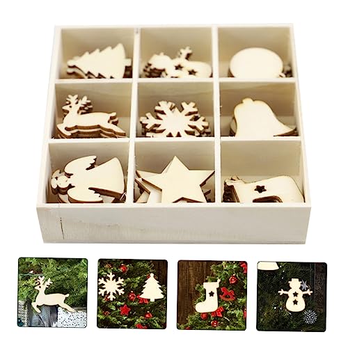 SEWOART 72 STK. Teiliges Praktische Holzanhänger Weihnachtsbaum Deko DIY Mini Holzhandwerk Partydeko Mix Modelle für Tür Wand Baumfestliche Holzornamente von SEWOART