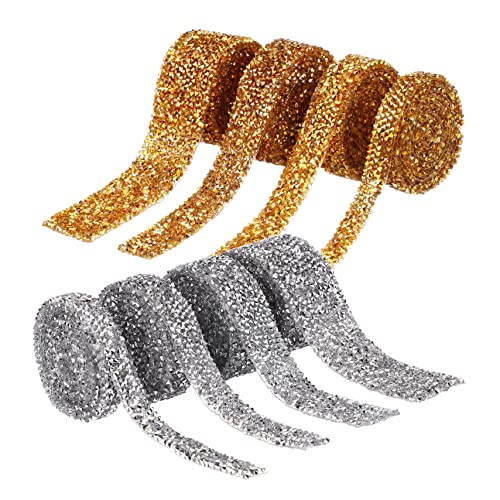 SEWOART 8 Rollen Selbstklebendes Strassband und Glitzernde Ribbons für Diy Handwerke und Hochzeitsdekorationen von SEWOART