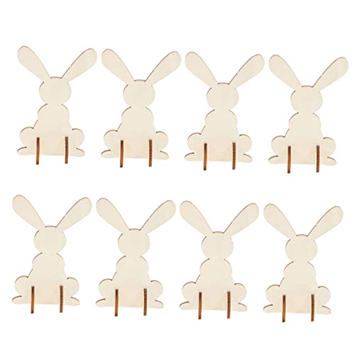 SEWOART 8 Stück Teiliges Holz Hasenfiguren Diy Osterdekoration Niedliche Holzstatue für Zuhause und Partys für Feiertags und Wohnraumschmuck von SEWOART