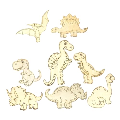 SEWOART 8 Stück Teiliges Unbemalter Dinosaurier Holzschneider für Diy Bastelarbeiten Kinderfreundliche Holzstückchen für Kreative Dekorationen und Bastelprojekte SEWOART 8 Stück Teiliges Unbemalter Dinosaurier Holzschneider für Diy Bastelarbeiten Kinderfreundliche Holzstückchen für Kreative Dekorationen und Bastelprojekte von SEWOART