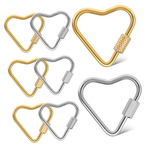 SEWOART 8Stücke Herz Karabiner Schlüsselanhänger mit Schraubverschluss für Schlüsselbund Taschenanhänger oder Schmuck Robust und Leicht Vielseitig SEWOART 8Stücke Herz Karabiner Schlüsselanhänger mit Schraubverschluss für Schlüsselbund Taschenanhänger oder Schmuck Robust und Leicht Vielseitig von SEWOART