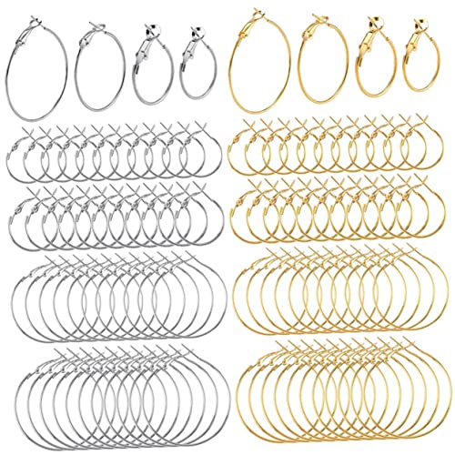 SEWOART 96 Stück Ohrringe Beading Hoops Offene Bezel Anhänger Rahmen für Schmuckherstellung Hypoallergene Legierung für Diy Projekte Goldene Silberne Ohrringe SEWOART 96 Stück Ohrringe Beading Hoops Offene Bezel Anhänger Rahmen für Schmuckherstellung Hypoallergene Legierung für Diy Projekte Goldene Silberne Ohrringe von SEWOART