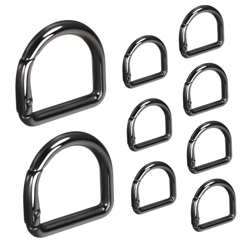 SEWOART 9Stücke D Ringe Federclips Metall D Ring für Schlüsselanhänger Geldbörsenclips Tragbare und Sichere Schnappverschlüsse für Bastelarbeiten und Alltägliche SEWOART 9Stücke D Ringe Federclips Metall D Ring für Schlüsselanhänger Geldbörsenclips Tragbare und Sichere Schnappverschlüsse für Bastelarbeiten und Alltägliche von SEWOART