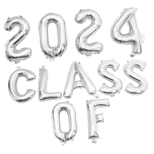SEWOART Abschlussballon Set Aluminiumfolie Partydeko Klassenzimmer Deko Luftballons Silber Class Of für Fotorequisiten und Feierlichkeiten SEWOART Abschlussballon Set Aluminiumfolie Partydeko Klassenzimmer Deko Luftballons Silber Class Of für Fotorequisiten und Feierlichkeiten von SEWOART