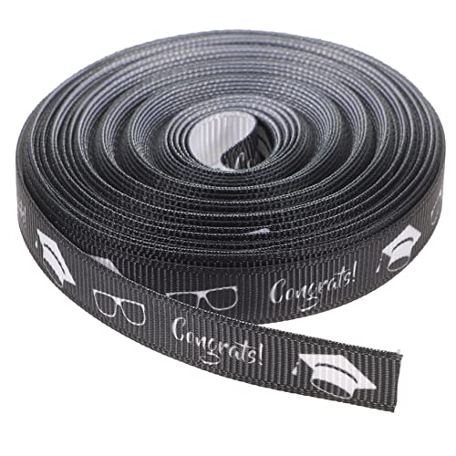 SEWOART Band Für Die Hochzeit Sackleinenband Auszeichnungsbänder Herstellung Party Dünn Dickes Band Samtband Schleife Abschluss Partydekorationen Einladung Glückwunsch Grad Black Polyester von SEWOART