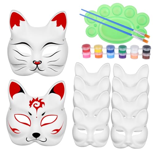 SEWOART DIY Fuchs Halbmaske zum Bemalen Teilig mit Farben Acrylfarben und Pinseln Leichte Tiermasken für Erwachsene Masken Bastelset für Kostümparty und Cosplay SEWOART DIY Fuchs Halbmaske zum Bemalen Teilig mit Farben Acrylfarben und Pinseln Leichte Tiermasken für Erwachsene Masken Bastelset für Kostümparty und Cosplay von SEWOART
