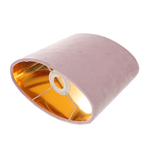 SEWOART Eleganter kleiner Trommel-Lampenschirm goldfarbener Samt-Innenstoff rosa Außenfarbe E27-Deckenlampenschirm Vintage-Tischlampenabdeckung SEWOART Eleganter kleiner Trommel-Lampenschirm goldfarbener Samt-Innenstoff rosa Außenfarbe E27-Deckenlampenschirm Vintage-Tischlampenabdeckung von SEWOART