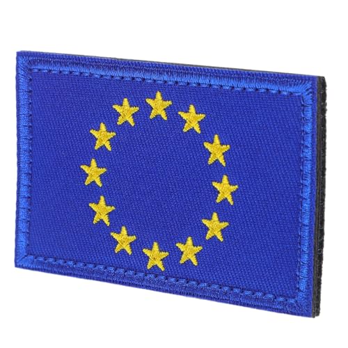 SEWOART Eu Flagge Patch Bestickter Applikationsaufnäher für Kleidung Hüte und Rucksäcke Langlebig Strapazierfähigem Einfach Anzubringen Vielseitig Einsetzbar zur Dekoration von SEWOART