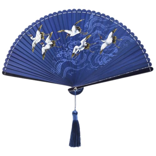 SEWOART Faltbarer Handfächer aus im Chinesischen Stil Klassischer Handfächer mit Kranichdruck Eleganter Fächer für Tanz Hochzeit und Dekoration Tragbar mit Einzigartigem Quasten Design SEWOART Faltbarer Handfächer aus im Chinesischen Stil Klassischer Handfächer mit Kranichdruck Eleganter Fächer für Tanz Hochzeit und Dekoration Tragbar mit Einzigartigem Quasten Design von SEWOART