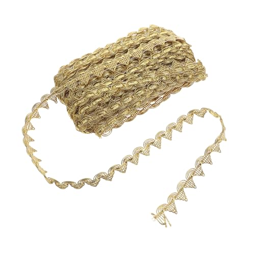 SEWOART Goldene Bestickte Spitzenborte Glänzendes Spitzenband mit Blumenapplikation Vielseitiger Braut Kostüm-zierbesatz für Tanzkleider Cosplay und Puppenkleider von SEWOART