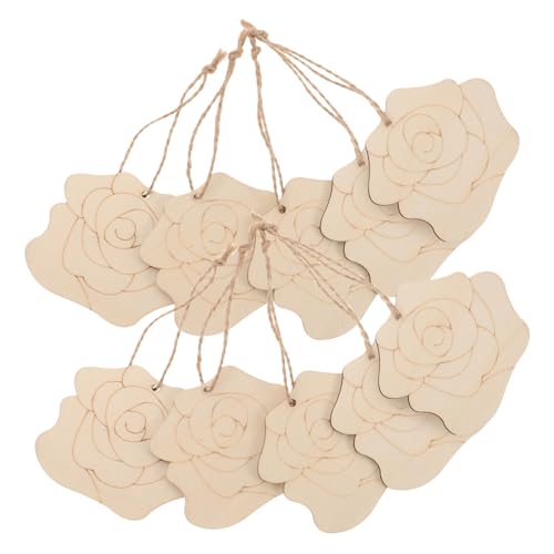 SEWOART Holzblumen zum Basteln Teiliges Blanke Holzornamente zum Bemalen DIY Holzanhänger Kinderhandwerk Natürliche Holzchips Leicht und Glatt für Kreative Dekoration von SEWOART