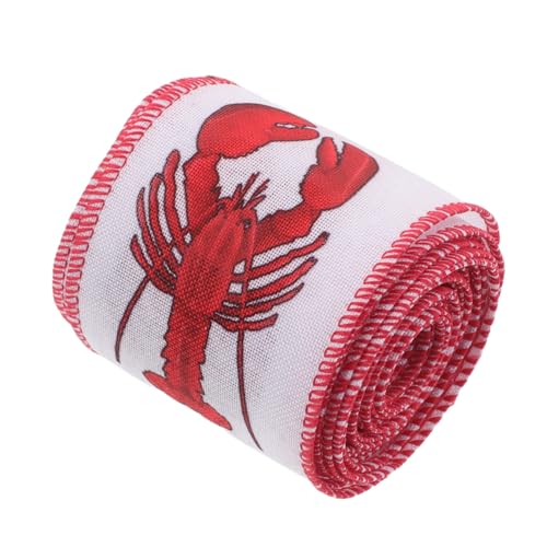 SEWOART Lobster Bastelband Yards Polyester Grosgrain mit Drahtkante Krabbenmuster Schleifenband für Geschenkverpackung Partydeko und DIY Bastelprojekte SEWOART Lobster Bastelband Yards Polyester Grosgrain mit Drahtkante Krabbenmuster Schleifenband für Geschenkverpackung Partydeko und DIY Bastelprojekte von SEWOART