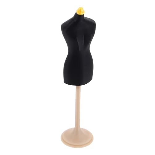 SEWOART Miniatur Puppenständer Schwarz Stabiler Abnehmbarer Mini Mannequin Halter für Kinderkleidungsdesign Kompakt Tragbar Zuverlässig als Puppenhaus Zubehör und Präsentationshilfe von SEWOART