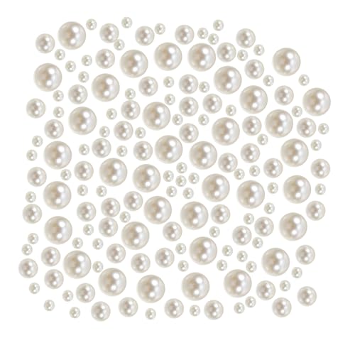 SEWOART Mix Perlen ohne Glänzende Künstliche Perlen Dekorative Vasenfüllung Vielseitige Streudeko für Hochzeitsarrangements DIY Basteln Party Tischdekoration Beige von SEWOART