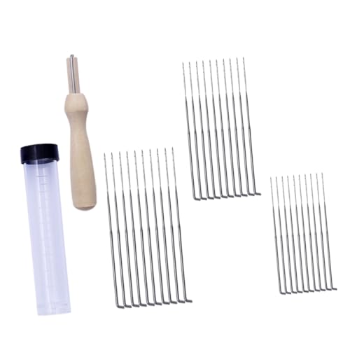 SEWOART Nadelfilzset Teilig mit Groben Mittleren und Feinen Nadeln Ergonomischer Holzgriff Vielseitig für DIY Handarbeiten Filzen Sticken Kreuzstich Tapisserie und Quilten für Anfänger von SEWOART