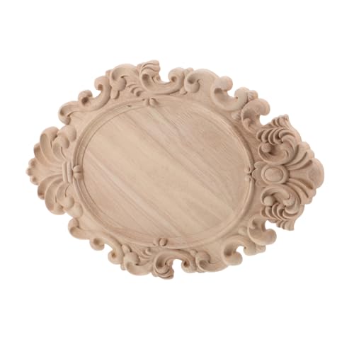 SEWOART Rustikale Europäische Holzornamente Unbemalt Holzschnitzerei Appliques für Möbel Schranktüren Kleiderschrank Vintage Holzverzierung DIY Holzdekoration von SEWOART