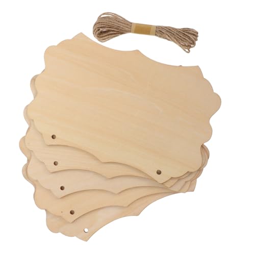 SEWOART Unlackiertes Großes Holzschild mit Juteseil Robuste Blanko Holztafel zum Aufhängen Vielseitig für Bastelprojekte Wanddekoration Laden Eventbeschilderung von SEWOART